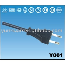 Cables de poder para TV caja 2.5A 2pin enchufe conector cable dos polos CE VDE